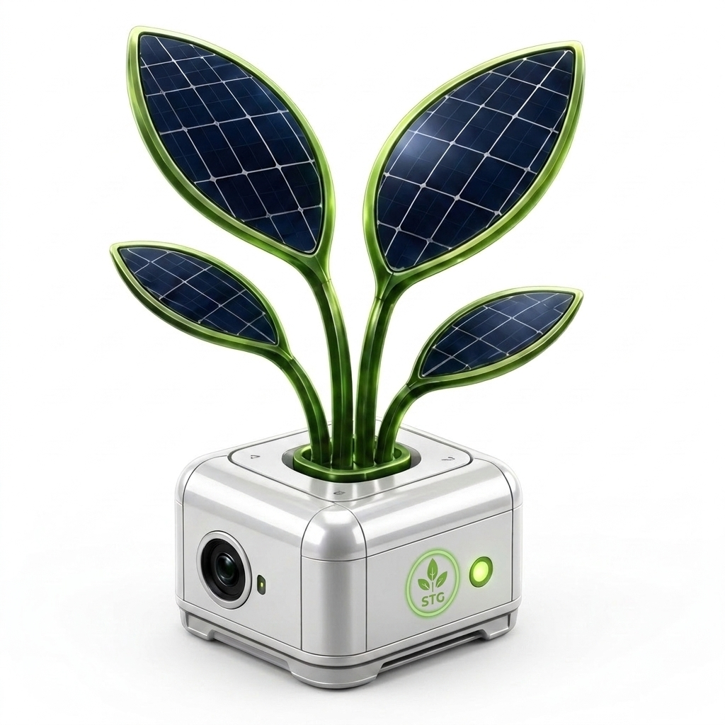STG Seed blanc avec quatre feuilles solaires et caméra intégrée